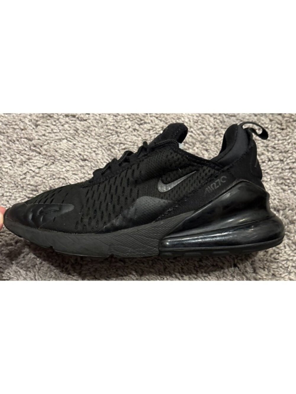 Nike Air 27c Size 6Y Black on Black Style BQ5776-001 Sneakers Athletic Shoes